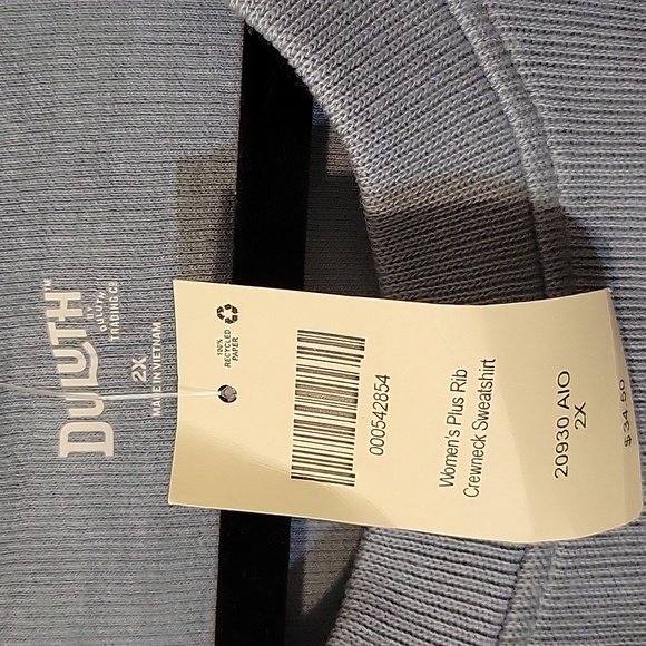NWT Duluth Trading Co Blue Crewneck Sweater - Picture 2 of 7